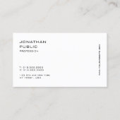 Carte De Visite Élégant Simple Plat Professionnel Moderne Minimal (Dos)