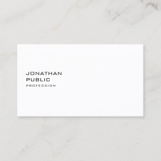 Carte De Visite Élégant Simple Plat Professionnel Moderne Minimal (Devant)