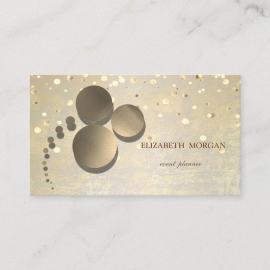 Carte De Visite Élégant Simple,Points ,Confettis (Devant)