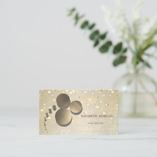 Carte De Visite Élégant simple, points, Conffeti (Debout devant)