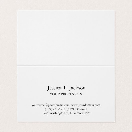 Carte De Visite Élégant simple professionnel (Extérieur déplié)