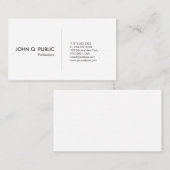 Carte De Visite Élégant simple professionnel blanc moderne (Devant / Derrière)