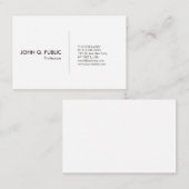 Carte De Visite Élégant simple professionnel blanc moderne (Devant / Derrière)