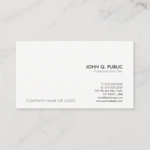Carte De Visite Élégant simple professionnel moderne de blanc gr