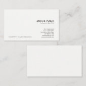 Carte De Visite Élégant simple professionnel moderne de blanc gris (Devant / Derrière)