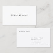 Carte De Visite Élégant Simple Professionnel Moderne Minimal Plain (Devant / Derrière)