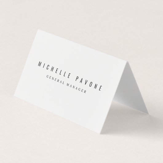 Carte De Visite Élégant Simple Professionnel Noir & Blanc (Devant)