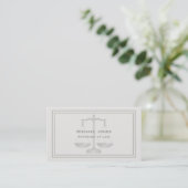 Carte De Visite Élégant Simple Professionnel Plain Avocat Crème (Debout devant)