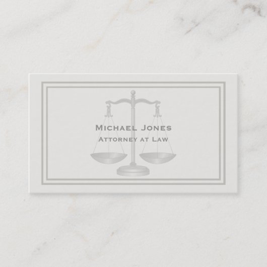 Carte De Visite Élégant Simple Professionnel Plain Avocat Crème (Devant)