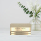 Carte De Visite Élégant Simple, Rustique, Kraft rayé (Debout devant)