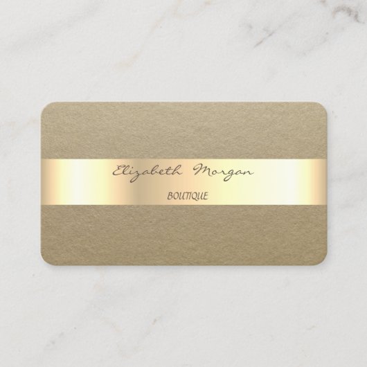 Carte De Visite Élégant Simple,Rustique,Rayure Kraft (Devant)