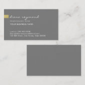 Carte De Visite Élégant simple simple base gris professionnel (Devant / Derrière)