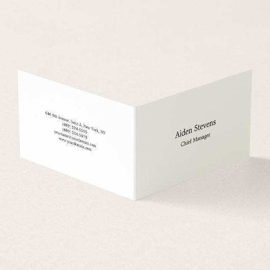 Carte De Visite Élégant Simple Simple Blanc Minimaliste (Extérieur)