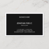 Carte De Visite Élégant simple simple moderne blanc noir créatif (Dos)