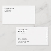 Carte De Visite Élégant Simple Simple Simple Plain Moderne Minimal (Devant / Derrière)