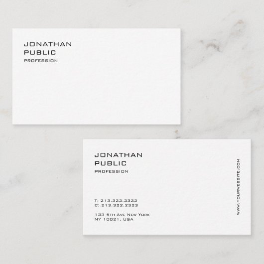 Carte De Visite Élégant Simple Simple Simple Plain Moderne Minimal (Devant / Derrière)