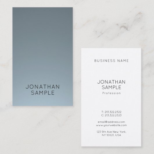Carte De Visite Elégant Simple Vertical Design Moderne Luxe Plaine (Devant / Derrière)
