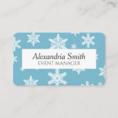 Carte De Visite Élégant Snowflakes dans Sky Blue Arrière - plan (Devant)