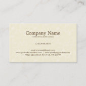 Carte De Visite Élégant sobre en damas beige (Dos)