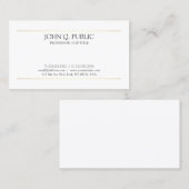Carte De Visite Élégant sobre moderne blanc élégant design or (Devant / Derrière)
