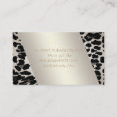 Carte De Visite Élégant Sophisticé Moderne, Empreinte de léopard, (Dos)