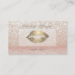 Carte De Visite Élégant Sophisticé Moderne Glittery Bokeh, Lèvres
