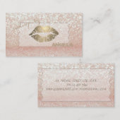Carte De Visite Élégant Sophisticé Moderne Glittery Bokeh, Lèvres (Devant / Derrière)