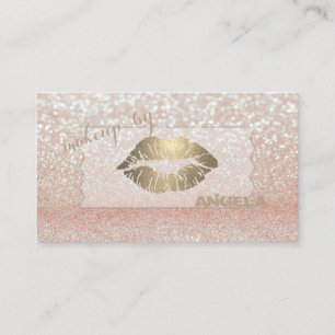 Carte De Visite Élégant Sophisticé Moderne Glittery Bokeh, Lèvres
