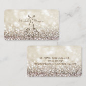 Carte De Visite Élégant Sophisticé Moderne Glittery Bokeh, Robe (Devant / Derrière)