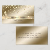 Carte De Visite Élégant, Sophistiqué,, Confetti Or, talons hauts (Devant / Derrière)