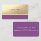 Carte De Visite Elégant Sophistiqué, Faux Gold, Perles (Devant / Derrière)