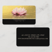 Carte De Visite Elégant Sophistiqué, Faux Gold, Perles, Lotus (Devant / Derrière)