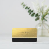 Carte De Visite Elégant Sophistiqué, Faux Gold, Perles, Noir (Debout devant)