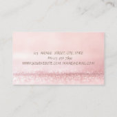 Carte De Visite Élégant Sophistiqué Moderne Glitterie Rose, Bow (Dos)