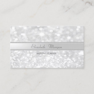 Carte De Visite Élégant Sophistiqué Moderne Paillettes Bokeh,Perle