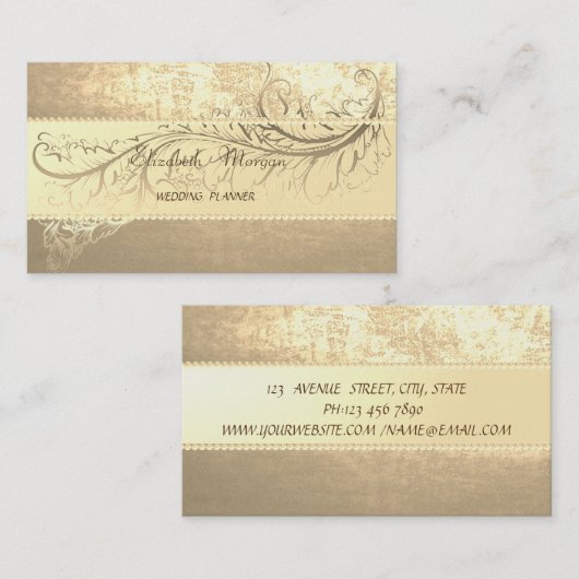 Carte De Visite Elégant Sophistiqué Or Moderne, Perles (Devant / Derrière)