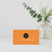 Carte De Visite Elégant Spa de Fille et Salon LOGO Orange (Debout devant)
