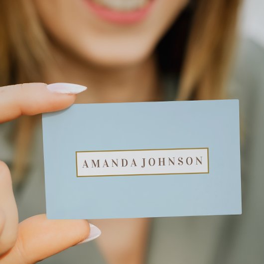 Carte De Visite Elégant Spa Fille Jour Salon bleu pâle Bleu fronti