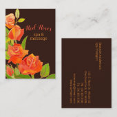 Carte De Visite Élégant Spa-thérapeute de Red Roses (Devant / Derrière)