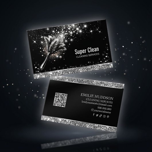 Carte De Visite Elegant Sparkling Cleaning Service Business Card