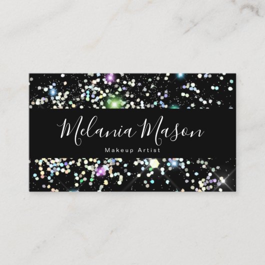 Carte De Visite Elégant Sparkly Holographic Parties scintillant Be (Devant)