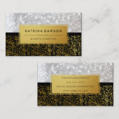 Carte De Visite Elégant Spectacle d'or avec Bokeh (Devant / Derrière)