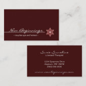 Carte de visite élégant Starlight, Maroon (Devant / Derrière)