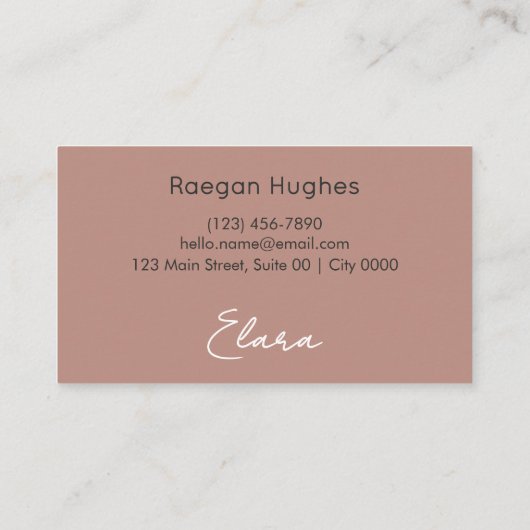 Carte De Visite Elegant Stunning Skincare Clinics Minimalist Clean (Dos)