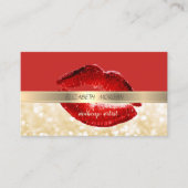 Carte De Visite Élégant Stylé, Bokeh, Rouge, Lèvres, (Devant)