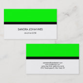Carte De Visite Élégant Style clair vert noir noir professionnel (Devant / Derrière)
