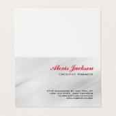 Carte De Visite Élégant style contemporain moderne gris rouge (Extérieur déplié)