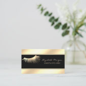 Carte De Visite Elégant Style Moderne, Gold Faux Lashes (Debout devant)