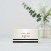 Carte De Visite Élégant Style Moderne, Rayé, Fleurs (Debout devant)