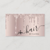 Carte De Visite Elégant style parties scintillant champagne goutte (Devant)